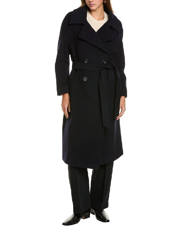 women's sleek winter jackets -Cinzia Rocca Icons Long Wool & Cashmere-Blend Trench Coat