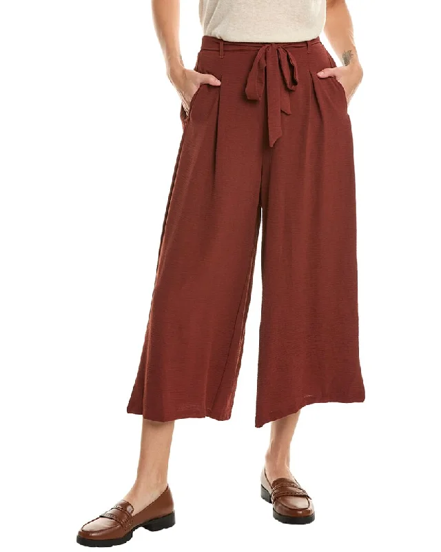 cotton pants for women -Bobeau Tie Waist Pant