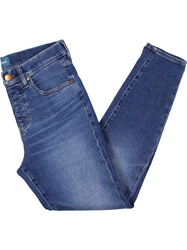 casual ankle-length pants for women -Womens Pockets Denim Skinny Jeans