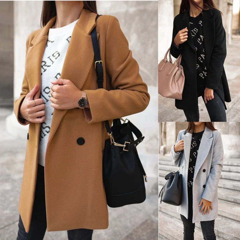 puffer jackets for women -2019 Blends Woolens Overcoat Female Coat Autumn