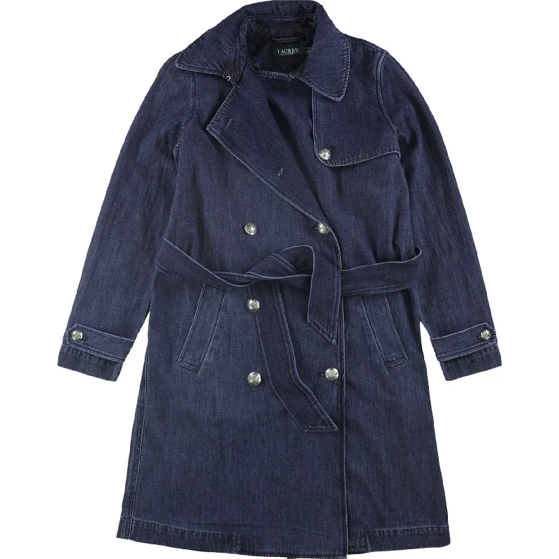 stylish jackets for women -Ralph Lauren Womens Prunella Denim Trench Coat