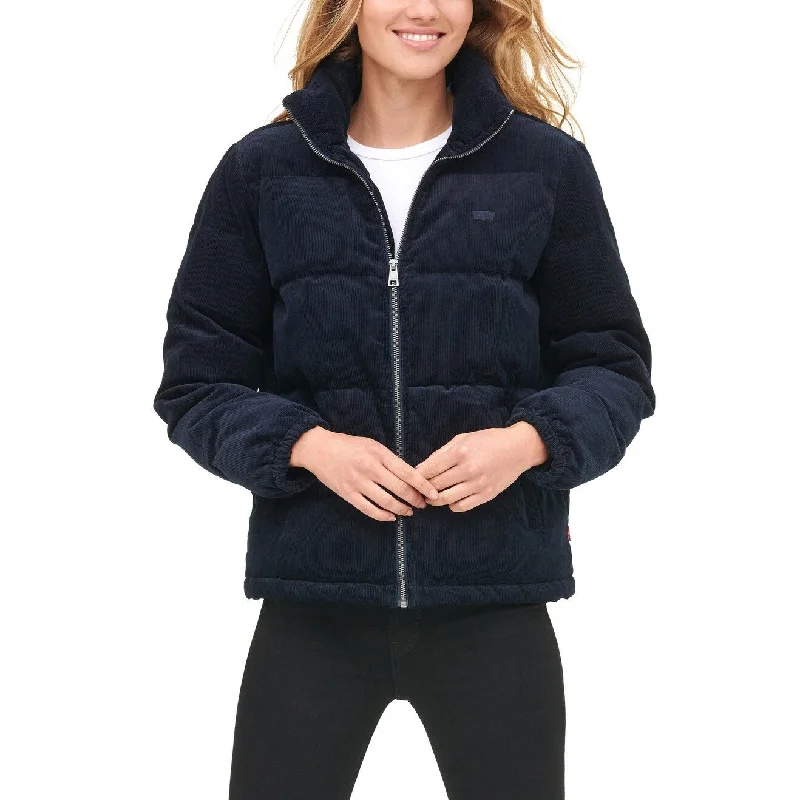 women's cargo jackets -Levi's Women's Corduroy Puffer Jacket Navy Size Extra Large - X-Large