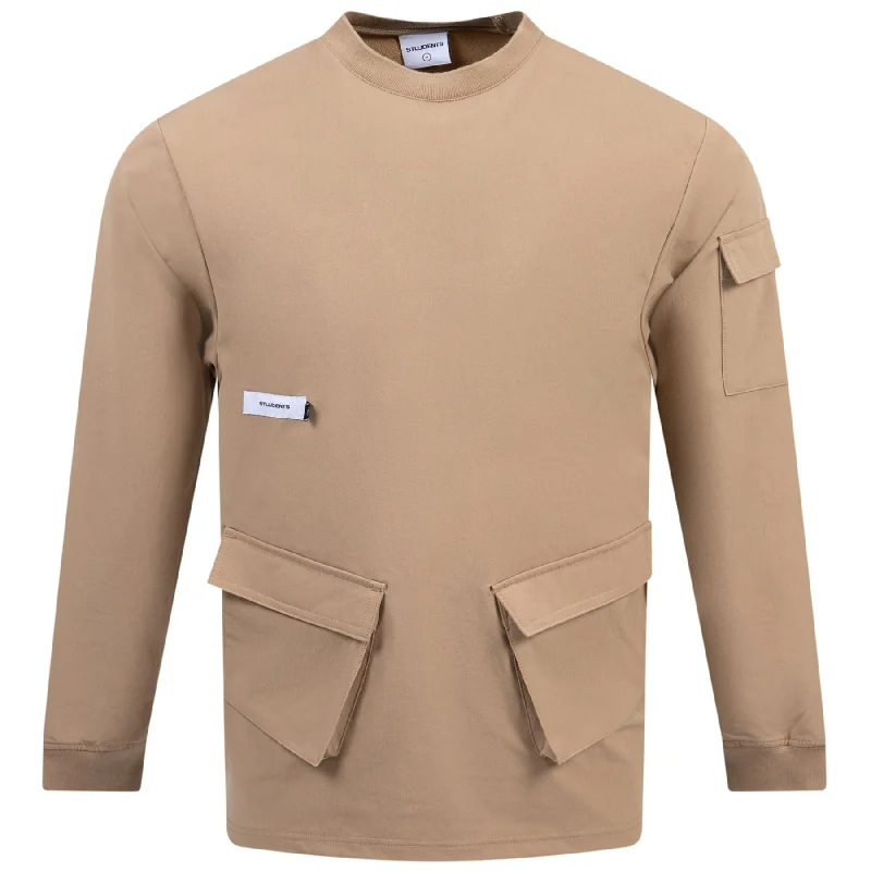 stylish rain jackets for women -Niall Nylon Popover Jacket Tan - AW24