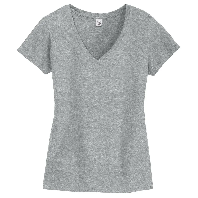 bell sleeve tops for women -Alternative Women's Heather Grey Legacy V-Neck T-Shirt