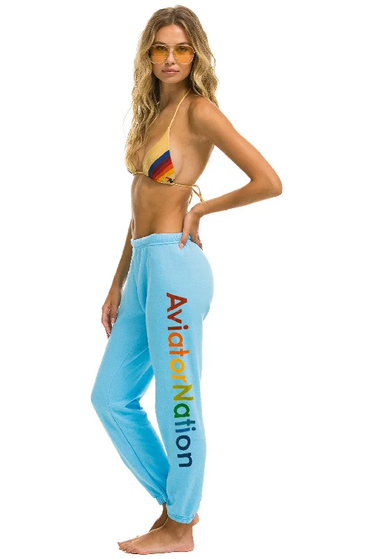 sporty leggings for women -AVIATOR NATION SWEATPANTS - SKY