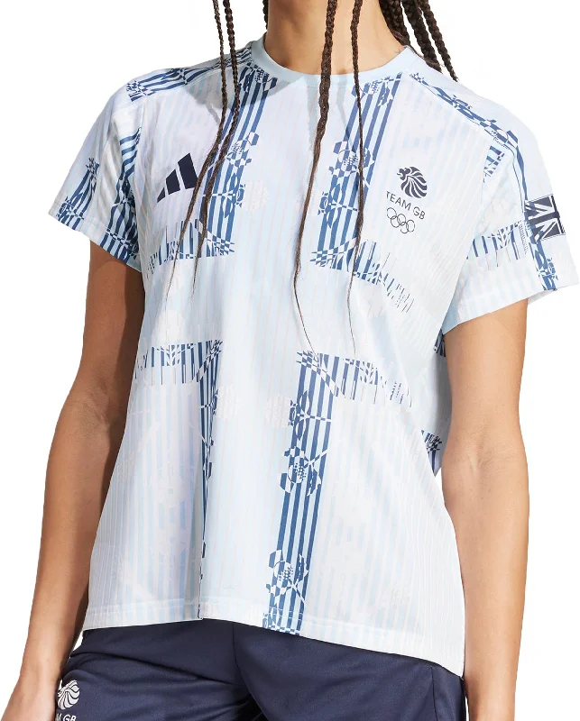 sporty tops for women -adidas Team GB Short Sleeve Womens Training Top - Blue