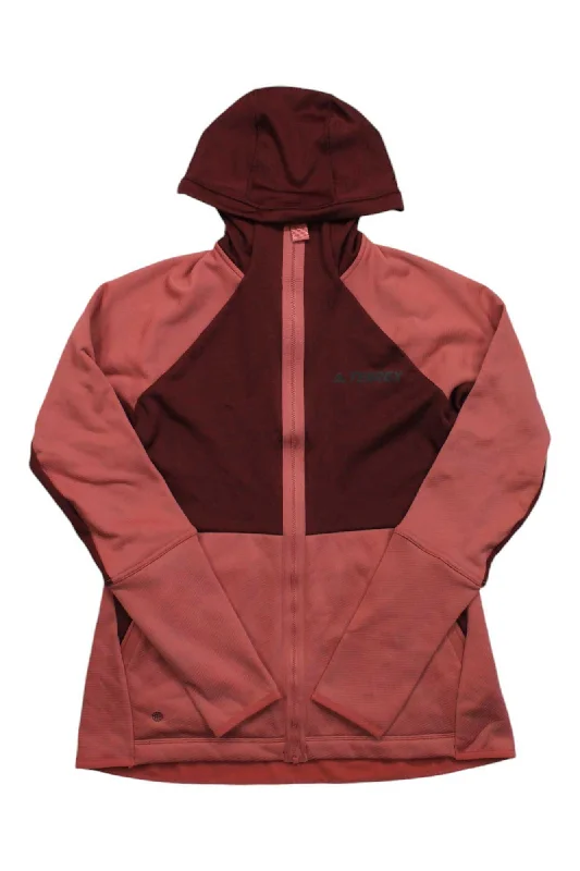 breathable tops for women -Adidas Womens Terrex Tech Flooce Hooded Jacket