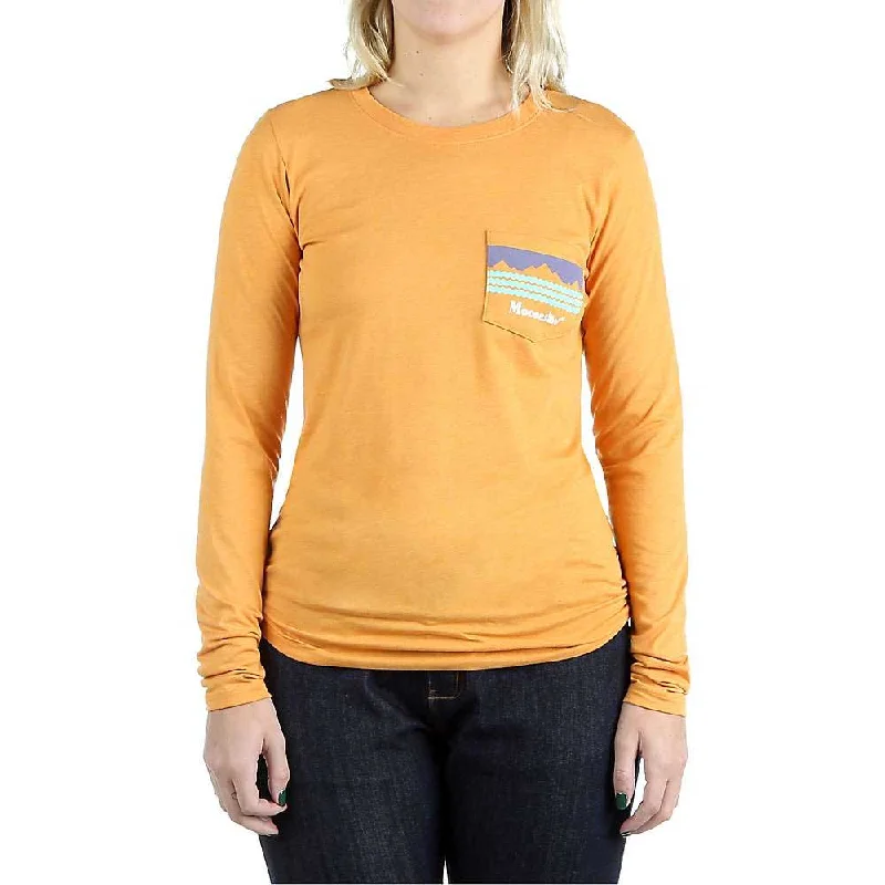 breathable linen tops for women -Moosejaw Womens Peak Original LS Pocket Tee