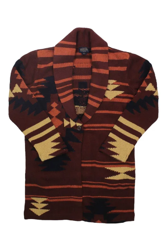 plaid button-down shirts for women -Pendleton Womens Graphic Sweater Coat