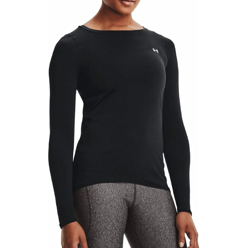 oversized tunic tops for women -Under Armour HeatGear Long Sleeve Womens Training Top - Black