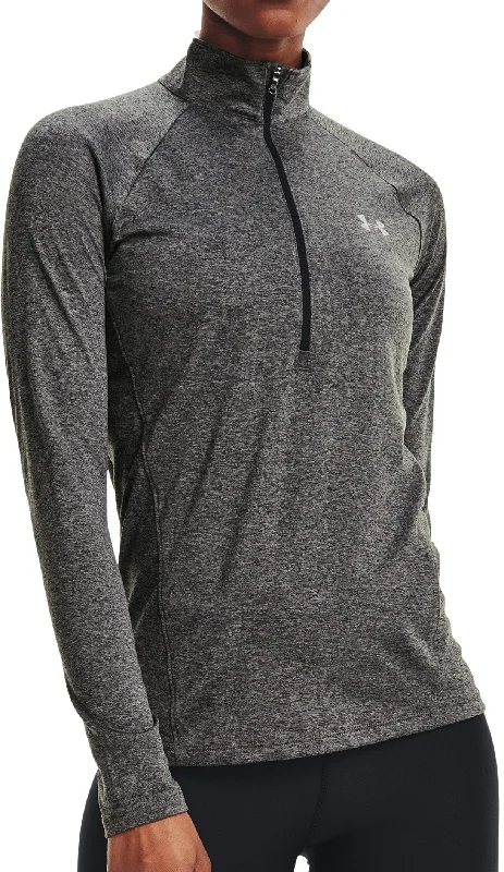 women's summer blouses -Under Armour Tech Half Zip Long Sleeve Womens Training Top - Grey