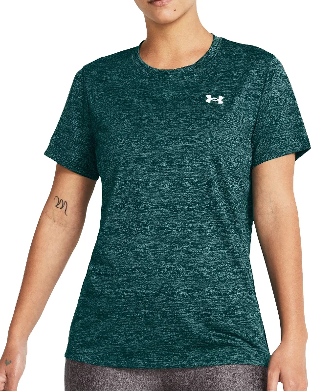 wool tops for women -Under Armour Tech Twist Short Sleeve Womens Training Top - Green