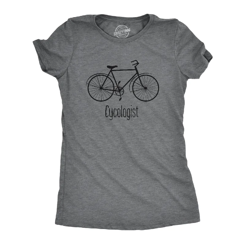 zip-up tops for women -Womens Cycologist Funny Psychology Biking Cyclist Gift for Biker Graphic Sarcasm