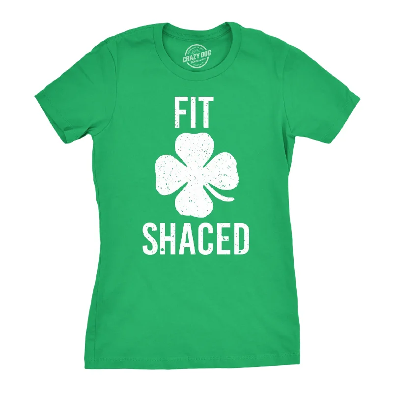 ribbed tank tops for women -Womens Fit Shaced Funny Irish Clover Shamrock Saint Patricks Day Lucky T Shirt