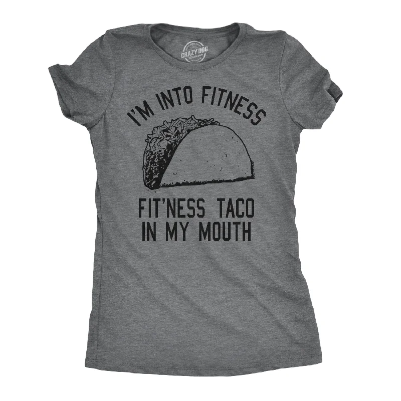 boho style tops for women -Womens Fitness Taco Funny Gym T Shirt Cool Humor Graphic Muscle Tee For Ladies