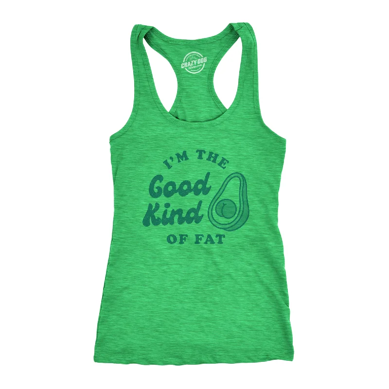 floral chiffon blouses for women -Womens Fitness Tank I'm The Good Kind Of Fat Tanktop Funny Avocado Booty Butt Health Fitness Shirt