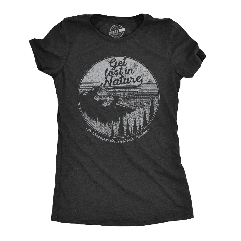 spring fashion tops for women -Womens Get Lost In Nature Tshirt Cool Outdoor Adventure Tee For Ladies