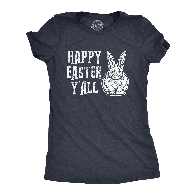 basic tops for women -Womens Happy Easter Yall T shirt Funny Bunny Saying Egg Hunt Basket Gift for Her