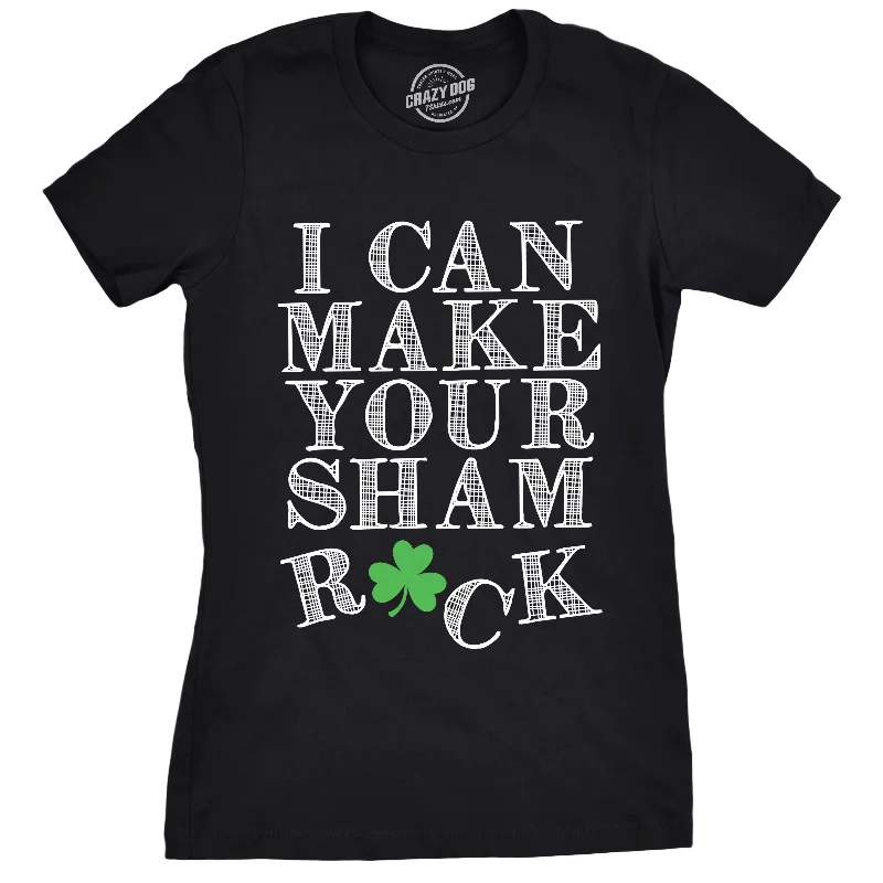 crochet tops for women -Womens I Can Make Your Sham Rock T Shirt Funny Saint Patricks Day Patty Clover