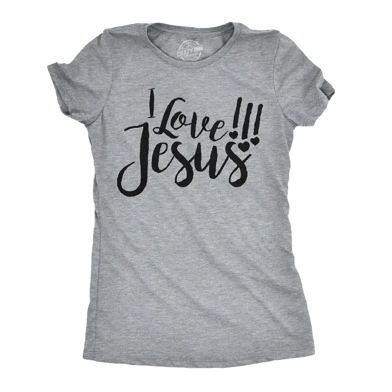 sporty tops for women -Womens I Love Jesus T Shirt Cute Religious Easter Christian Faith Pray Tee