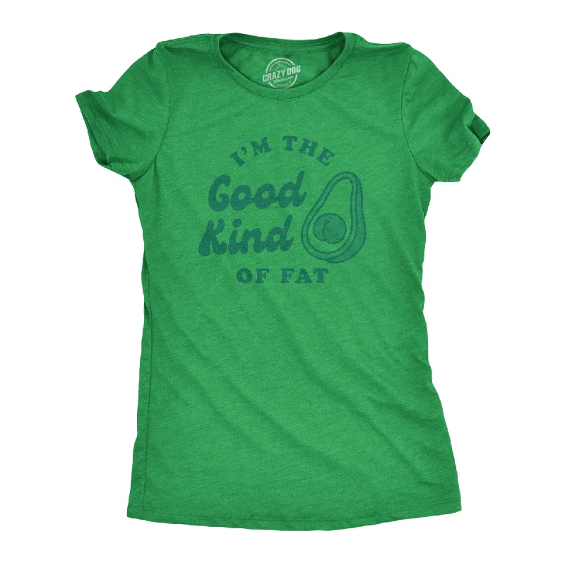 spring fashion tops for women -Womens I'm The Good Kind Of Fat Tshirt Funny Avocado Booty Butt Health Fitness Graphic Tee