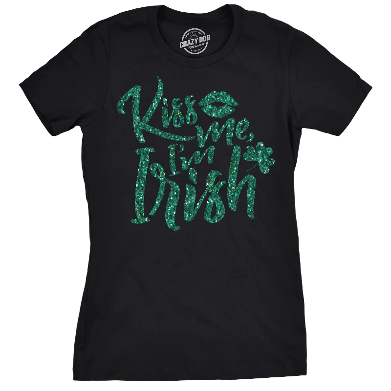 lightweight women's tops -Womens Kiss Me Im Irish Green T Shirt Funny St Cute Saint Patricks Day Shirt