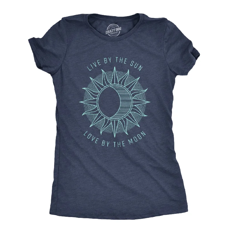 women's pleated tops -Womens Live By The Sun Love By The Moon Cool Beach Tee Vacation T Shirt