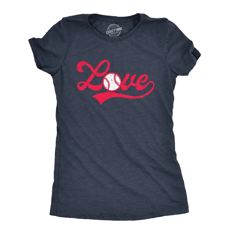 sleeveless summer tops for women -Womens Love Baseball Script Tshirt Cute Summer Sports Tee