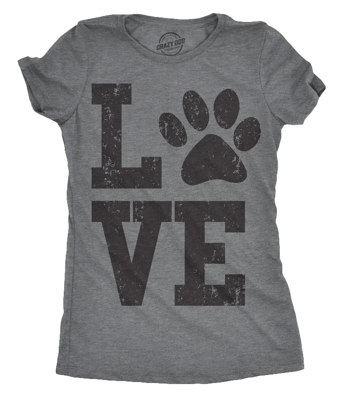 spring fashion tops for women -Womens Love Paw T shirt Cute Gift for Dog Mom Pet Lover Cool Funny Graphic Tee