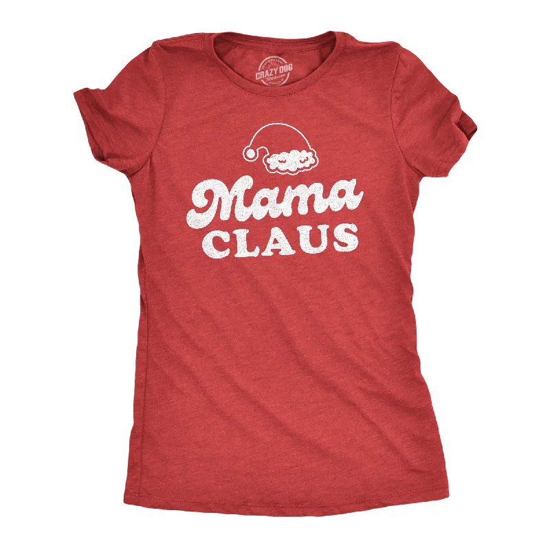 soft knitted blouses for women -Womens Mama Claus Tshirt Funny Christmas Holiday Party Mrs Claus Novelty Party Tee For Mom