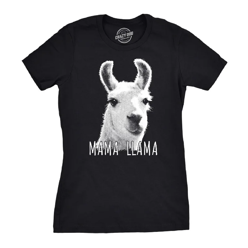 women's tunic tops -Womens Mama Llama Tshirt Hilarious Zoo Animal Tee For Mom