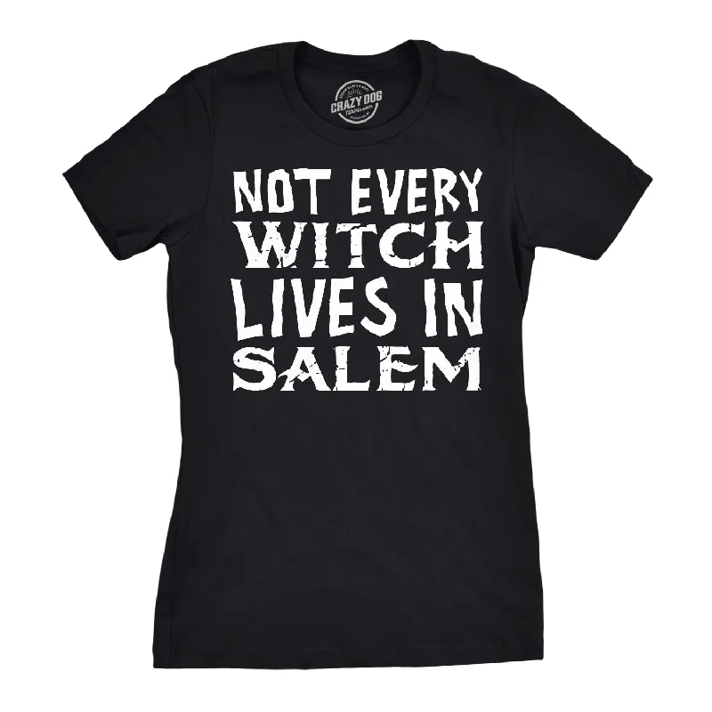 sleeveless summer tops for women -Womens Not Every Witch Lives In Salem Tshirt Funny Halloween Tee For Ladies