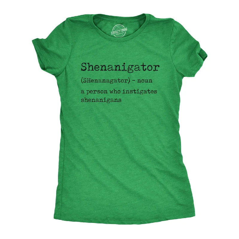 women's party tops -Womens Shenanigator Tshirt Funny St Patricks Day Party Parade Graphic Novelty Tee