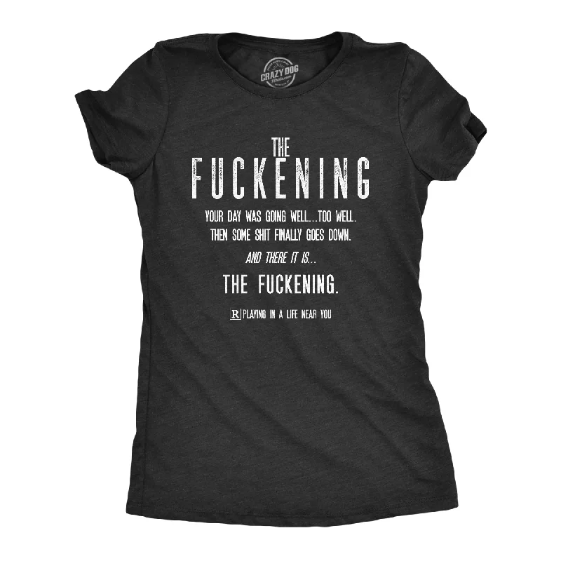 trendy women's shirts -Womens The Fuckening Tshirt Funny Horror Movie Bad Day Graphic Novelty Tee