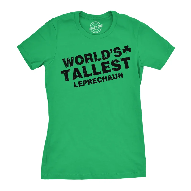 soft touch blouses for women -Womens Worlds Tallest Leprechaun T Shirt Funny Cute Saint Patricks Girls Shirt