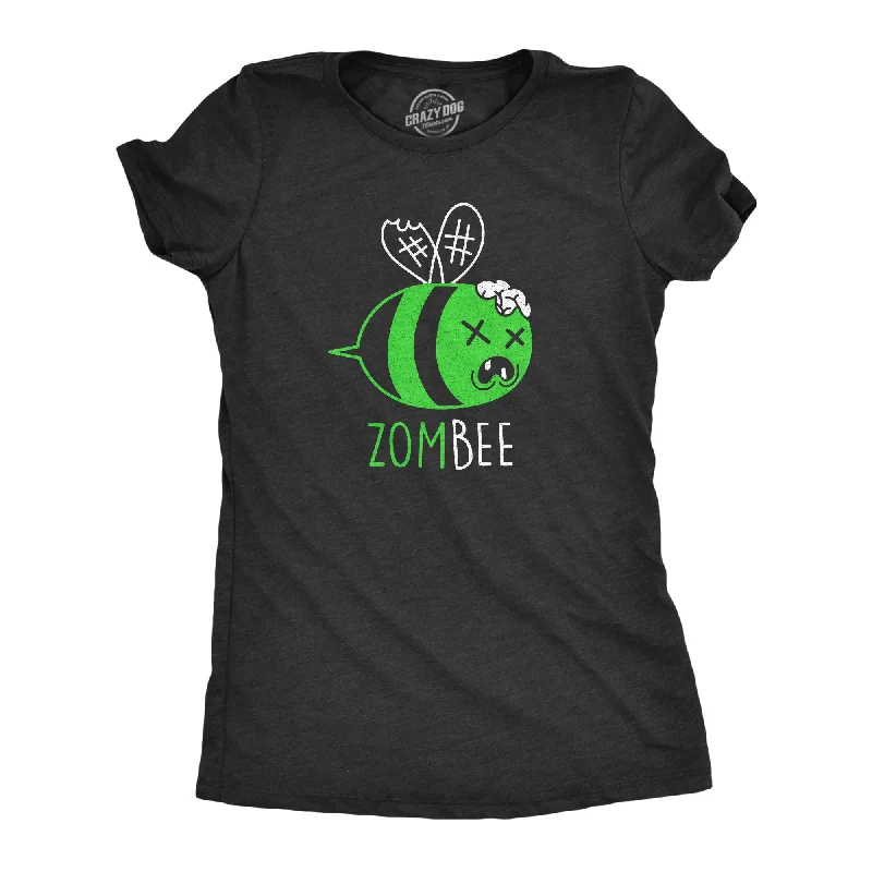 business casual blouses for women -Womens Zombee Tshirt Funny Zombie Halloween Bumble Bee Novelty Graphic Tee