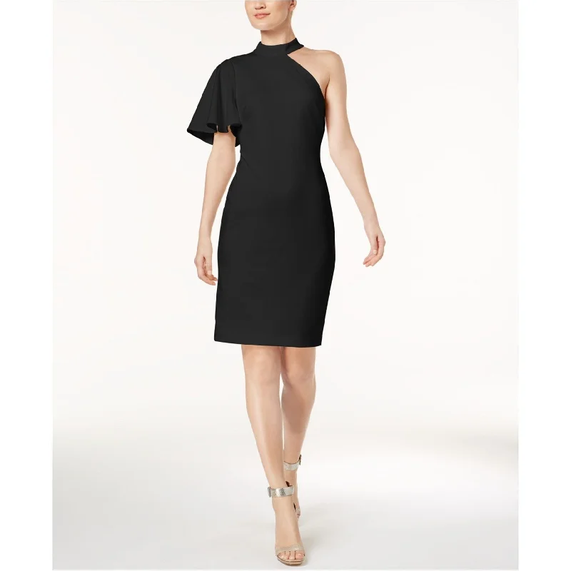 sundresses for women -Calvin Klein Womens Mock-Neck Sheath Dress, Black, 12