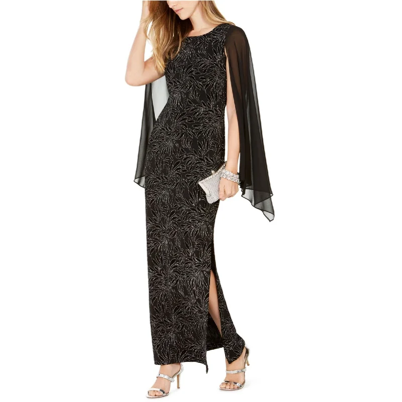 women's casual dresses -Connected Apparel Womens Glitter Gown Dress, Black, 12