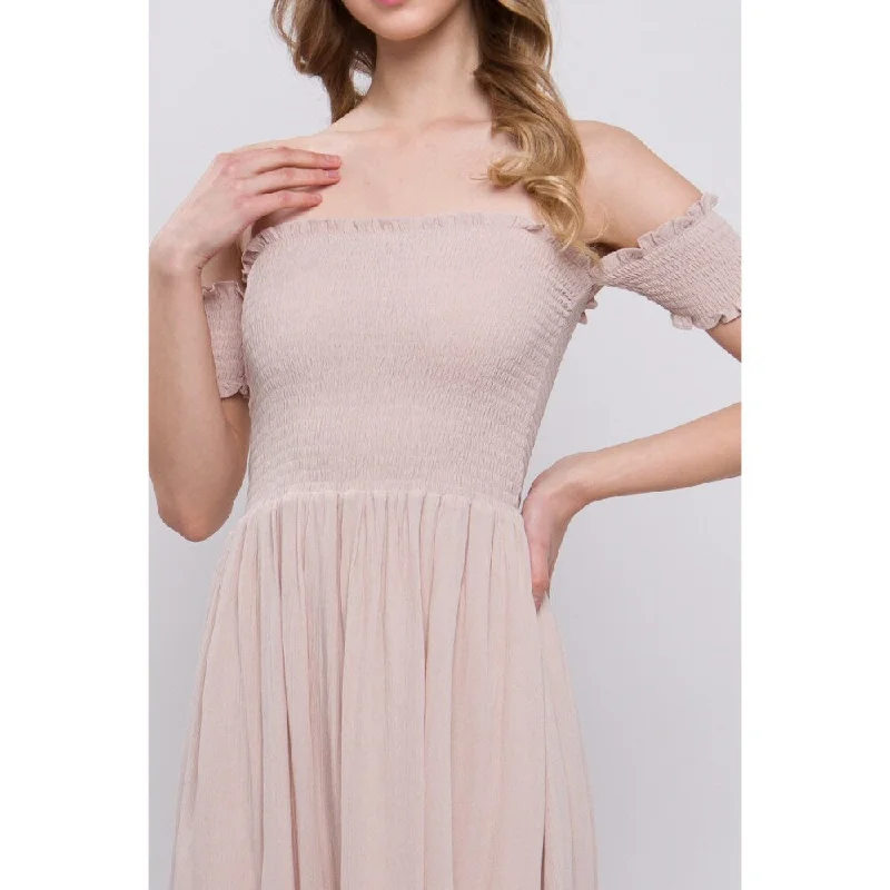 high-waist dresses for women -Flowy Off The Shoulder Dress