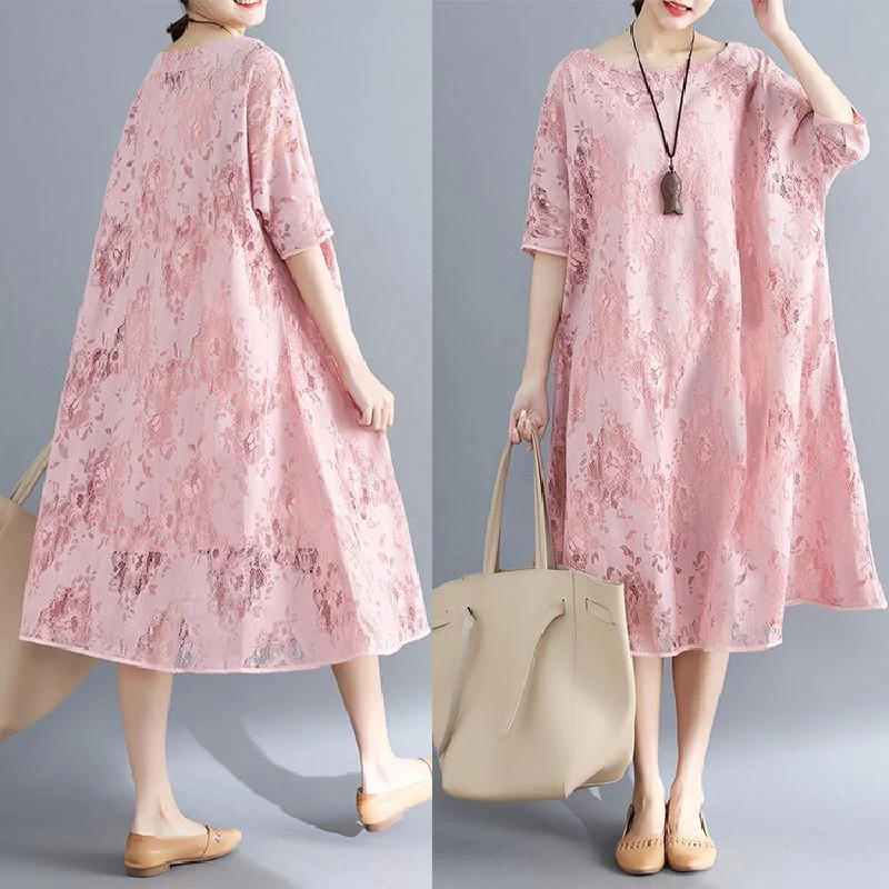 women's wrap dresses -Summer Loose Lace Two-piece Dress