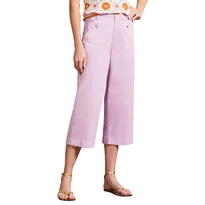 comfortable yoga leggings for women -Tribal 24-Inch Brooke Wide Leg Capri Jeans With Patch Pockets - Orchid Rose