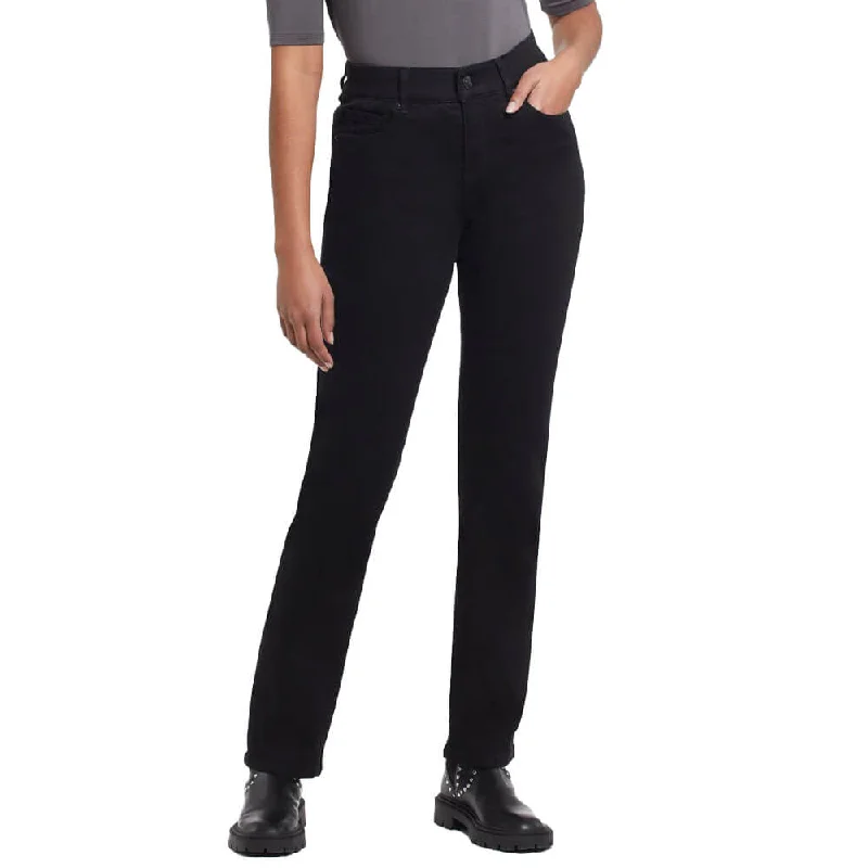 pleated work trousers for women -Tribal Sophia 5 Pocket Curvy Straight Petite Jeans - Black*